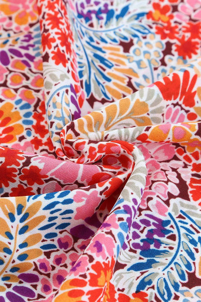 Floral Print Long Puff Sleeve Blouse - Purcell's Clothing Company