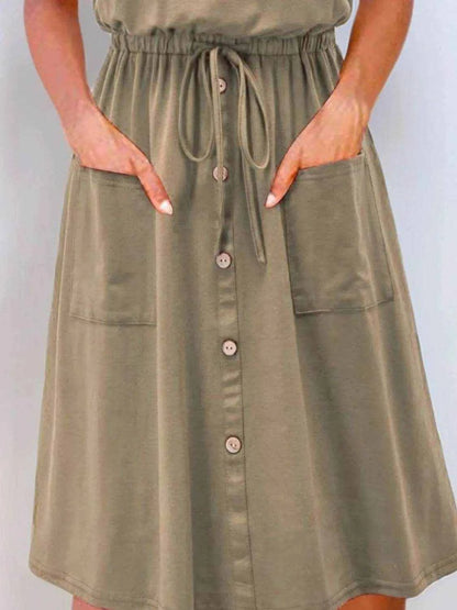 Full Size Round Neck Sleeveless Tank Dress Plus Size - Purcell's Clothing Company