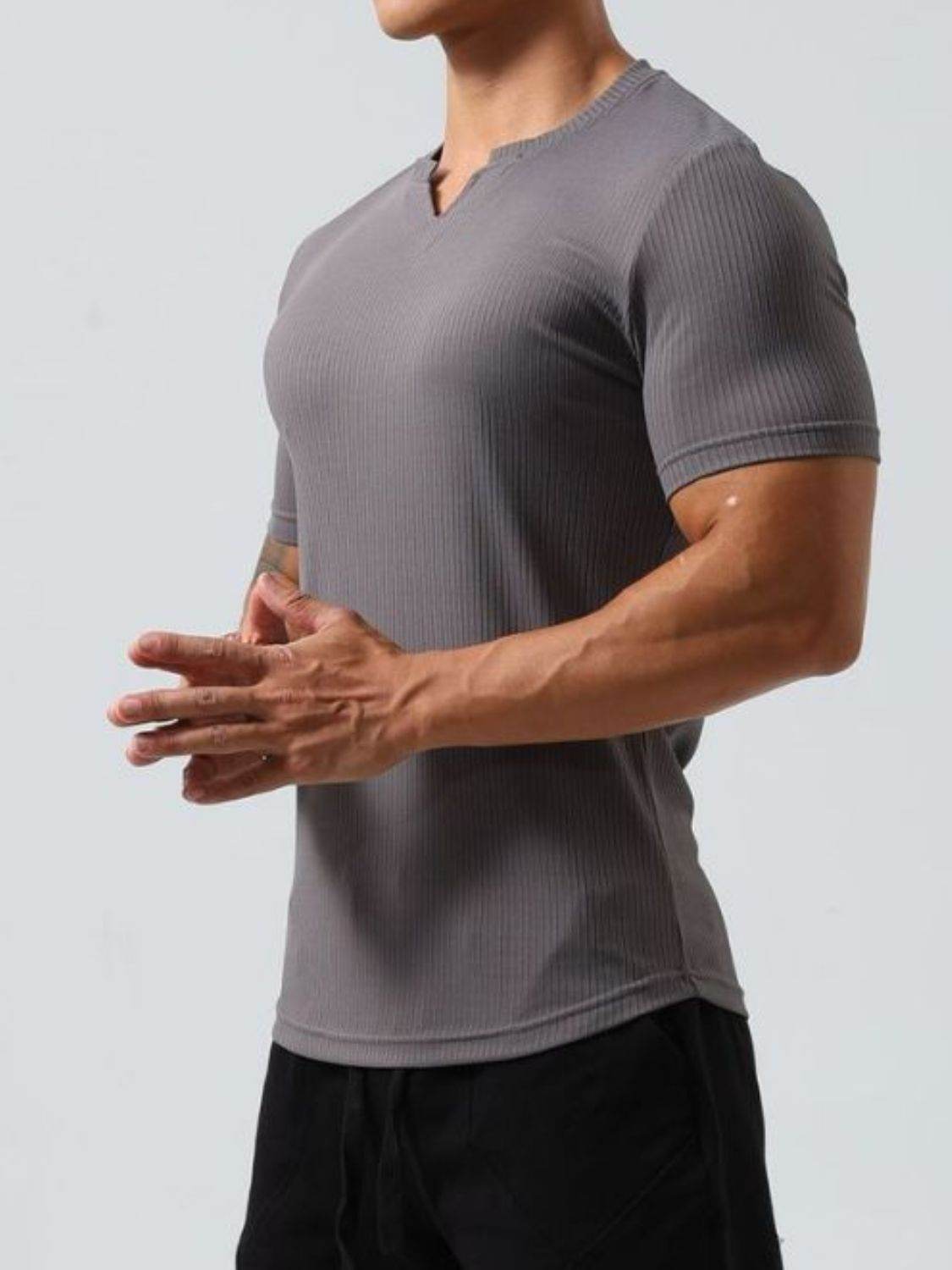 Notched Short Sleeve T-Shirt - Purcell's Clothing Company
