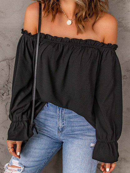 Off-Shoulder Flounce Sleeve Blouse - Purcell's Clothing Company