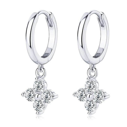 925 Sterling Silver Moissanite Hoop Drop Earrings - Purcell's Clothing Company