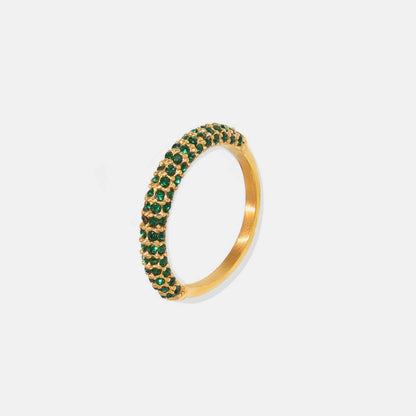 18K Gold-Plated Inlaid Zircon Ring - Purcell's Clothing Company