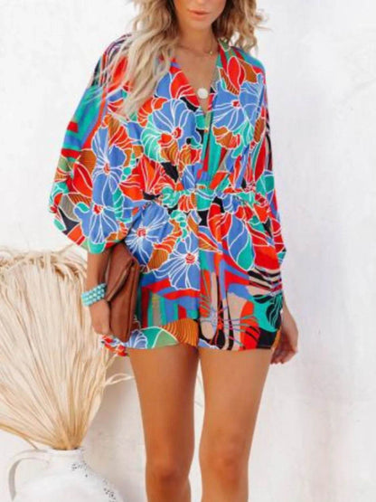 Oversized Tied Back Printed Romper - Purcell's Clothing Company