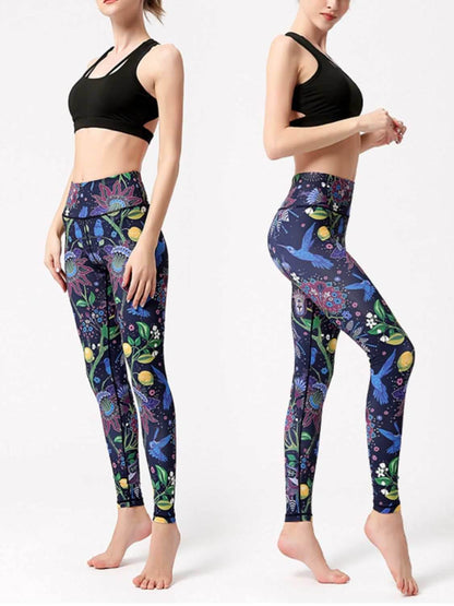 Printed High Waist Active Leggings - Purcell's Clothing Company
