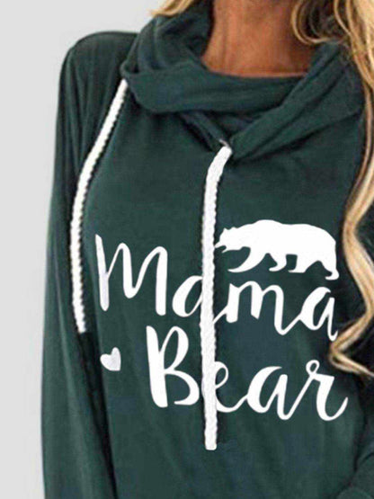 Drawstring Letter Graphic Long Sleeve Hoodie - Purcell's Clothing Company