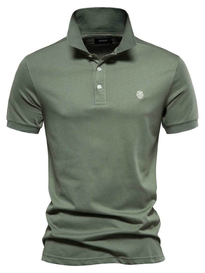 Embroidered Collared Short Sleeve Polo - Purcell's Clothing Company