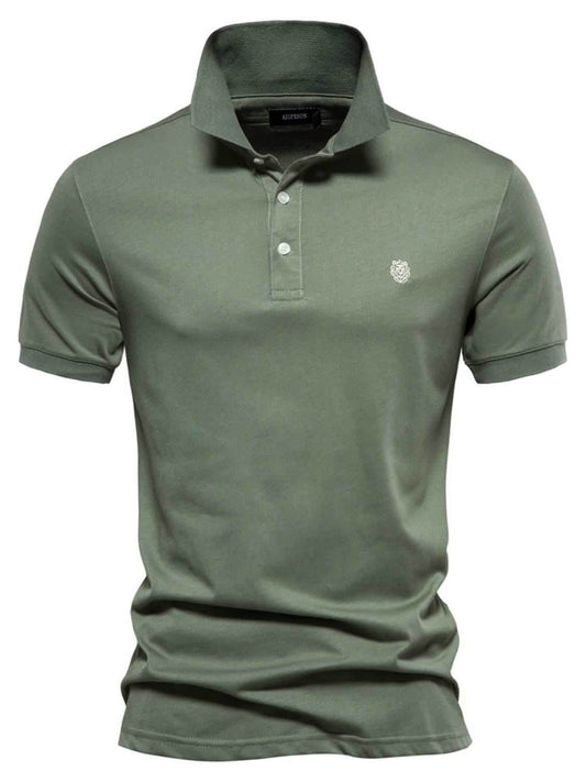 Embroidered Collared Short Sleeve Polo - Purcell's Clothing Company