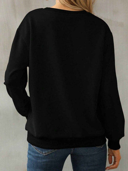 Graphic Round Neck Long Sleeve Sweatshirt - Purcell's Clothing Company