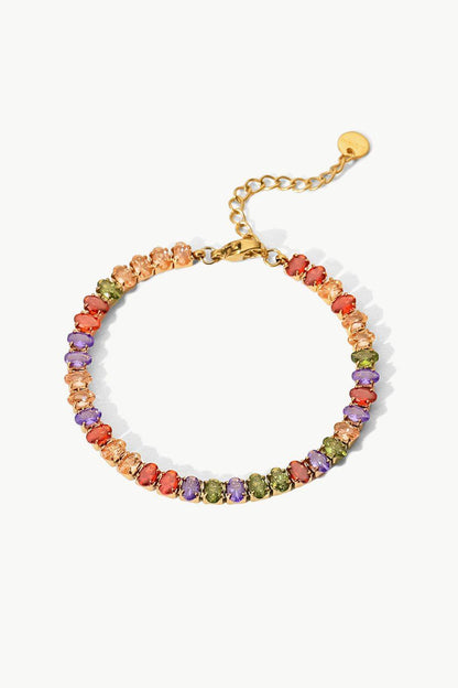 18K Gold Plated Multicolored Zircon Bracelet - Purcell's Clothing Company