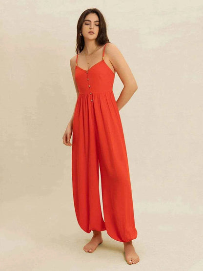 V-Neck Spaghetti Strap Jumpsuit - Purcell's Clothing Company