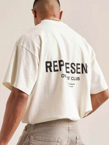 Letter Round Neck Half Sleeve T-Shirt - Purcell's Clothing Company