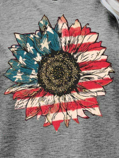 US Flag Flower Graphic Tee - Purcell's Clothing Company