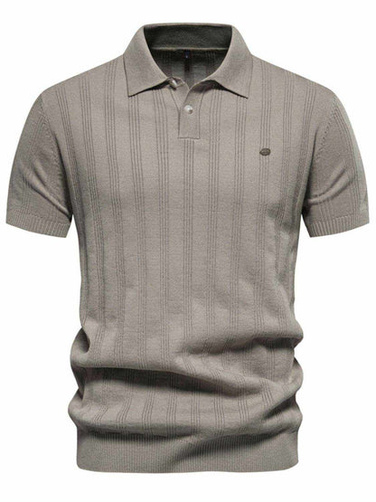 Collared Neck Short Sleeve Knit Polo - Purcell's Clothing Company