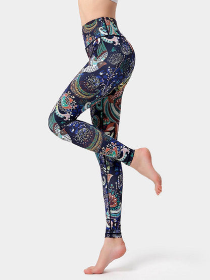 Printed High Waist Active Leggings - Purcell's Clothing Company