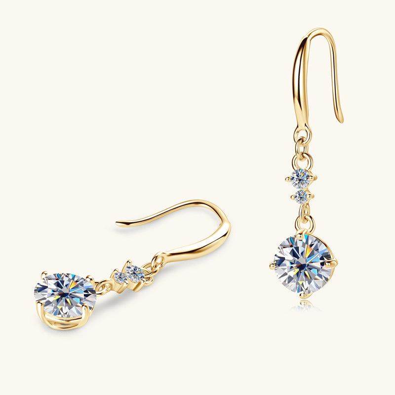 2 Carat Moissanite 925 Sterling Silver Earrings - Purcell's Clothing Company