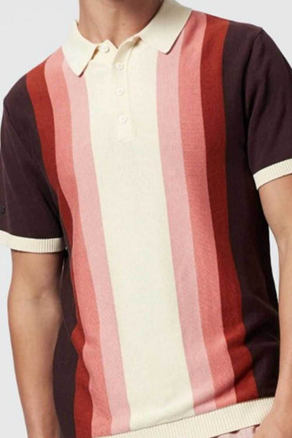 Contrast Striped Short Sleeve Polo - Purcell's Clothing Company