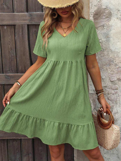 Ivy Lane V-Neck Short Sleeve Mini Dress - Purcell's Clothing Company