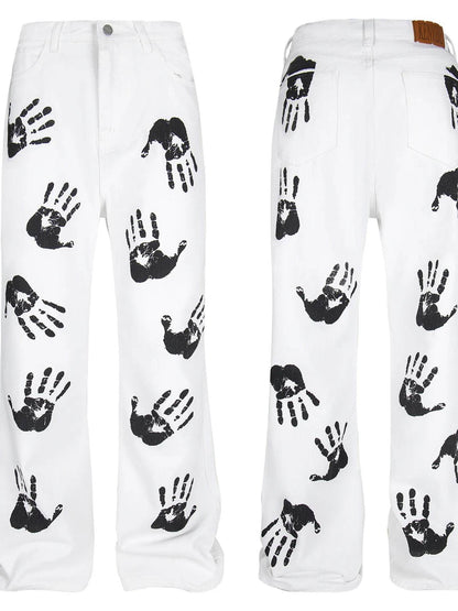 Men's Handprint Pattern Jeans - Purcell's Clothing Company