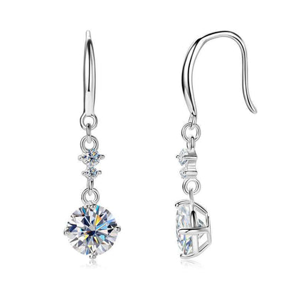 2 Carat Moissanite 925 Sterling Silver Earrings - Purcell's Clothing Company