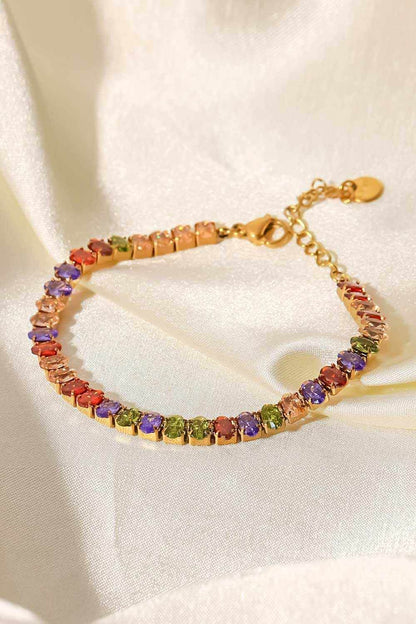 18K Gold Plated Multicolored Zircon Bracelet - Purcell's Clothing Company