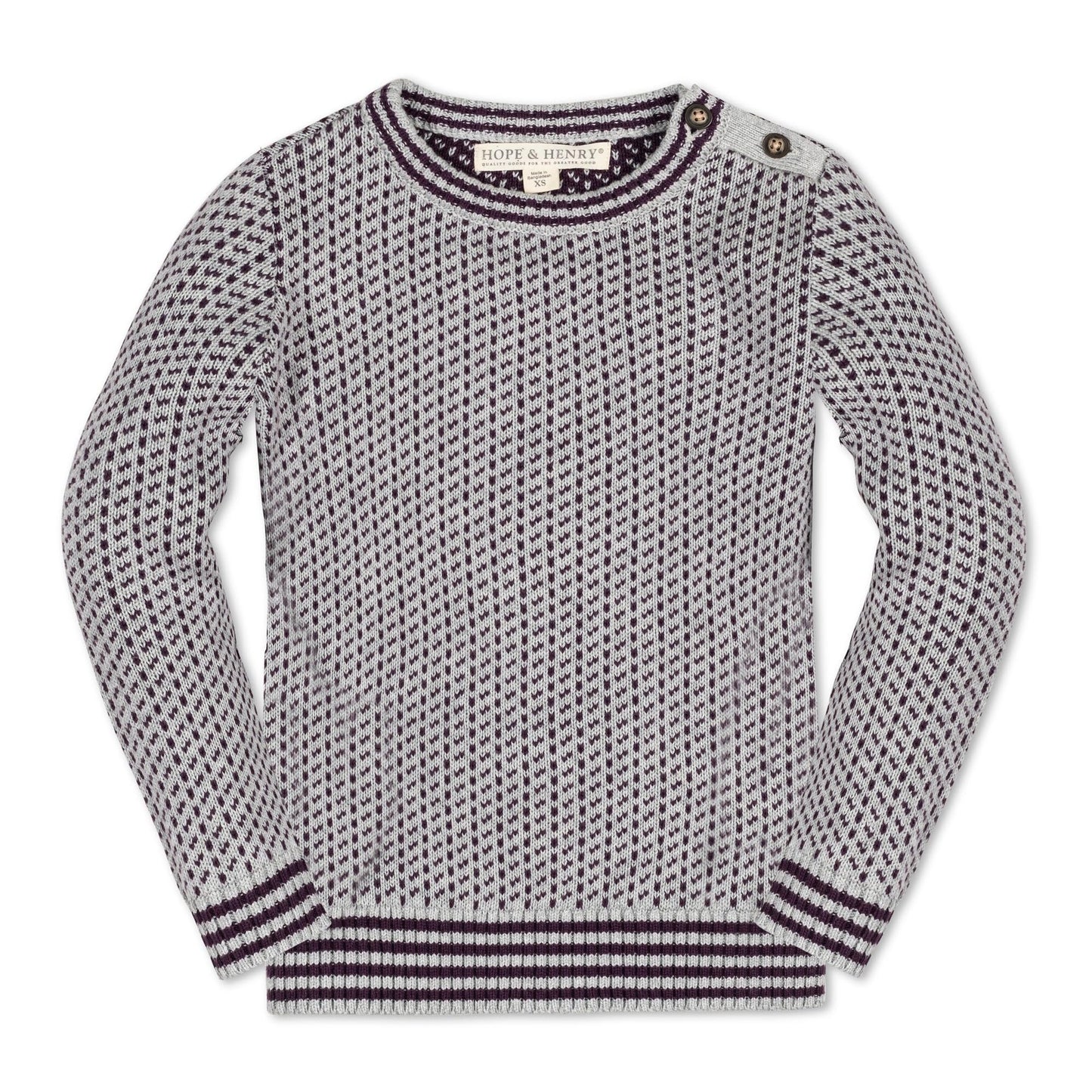 Hope & Henry Boys' Long Sleeve Crew Neck Pullover