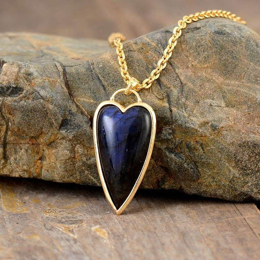 Copper Labradorite Heart Shape Necklace - Purcell's Clothing Company