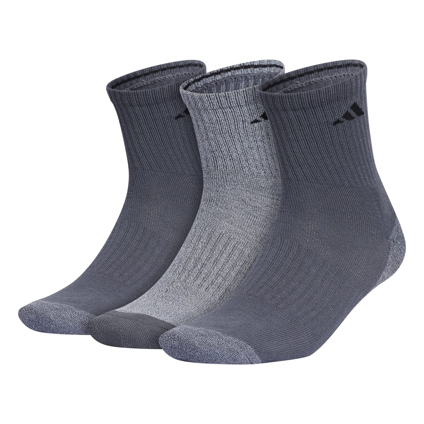 Cushioned Adidas Mid-Crew Socks (3-Pair)