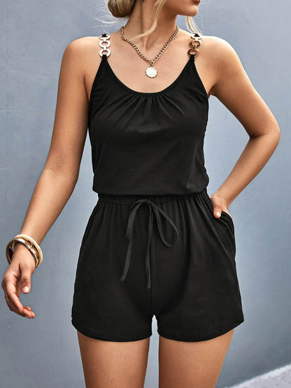 Scoop Neck Romper with Pockets - Purcell's Clothing Company