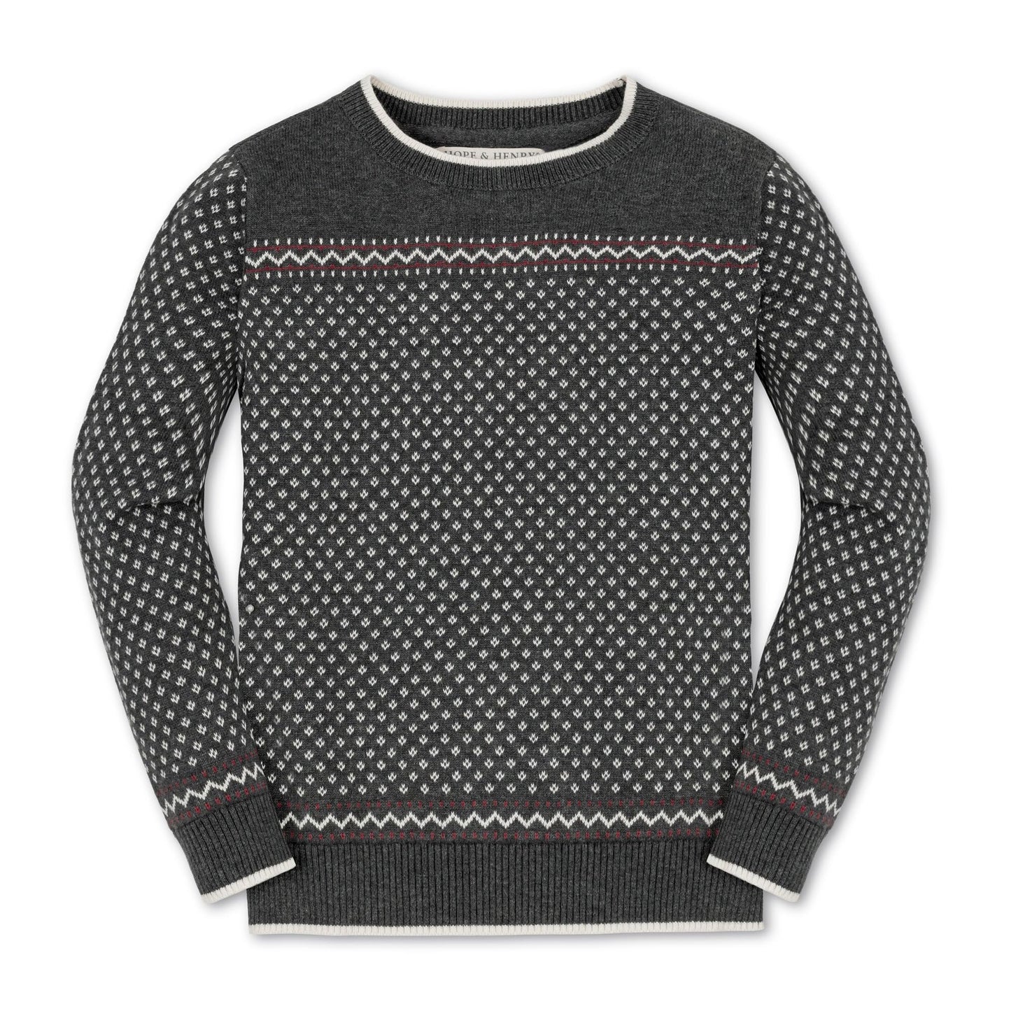 Hope & Henry Boys' Long Sleeve Crew Neck Pullover