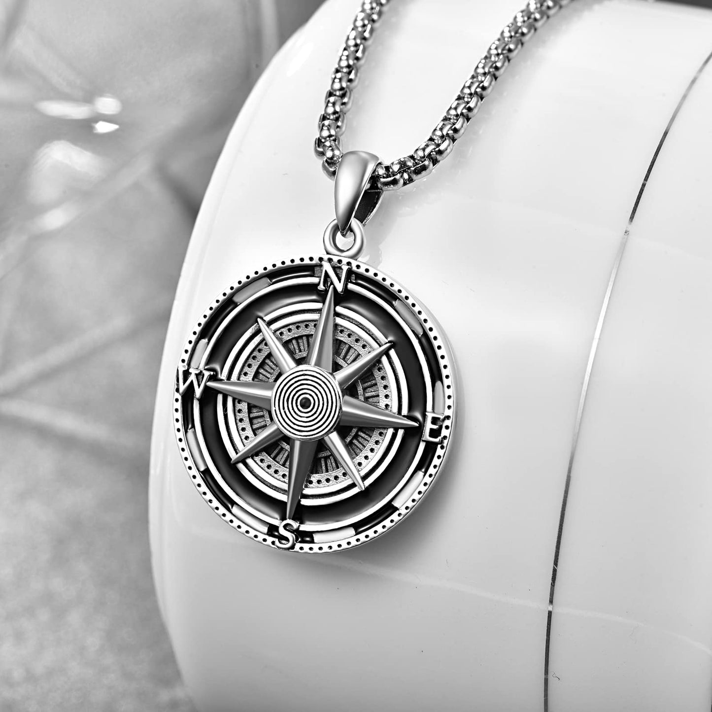 925 Sterling Silver Compass Pendant - Purcell's Clothing Company - 