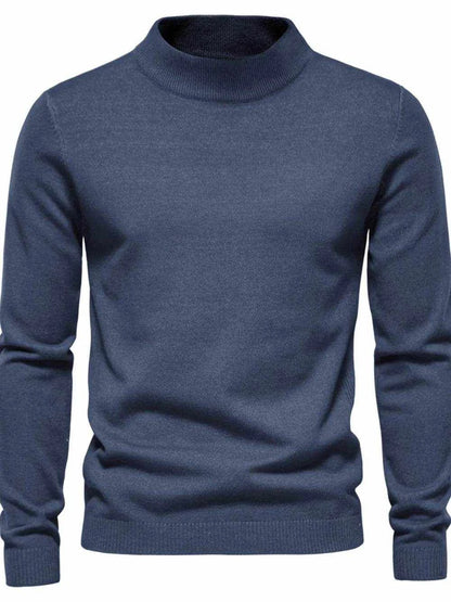 Men's Mock Neck Long Sleeve Sweater - Purcell's Clothing Company