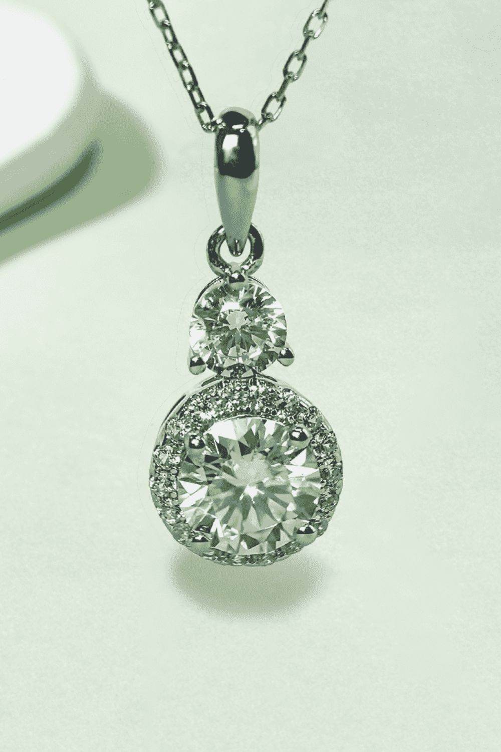 1 Carat Moissanite 925 Sterling Silver Pendant Necklace - Purcell's Clothing Company