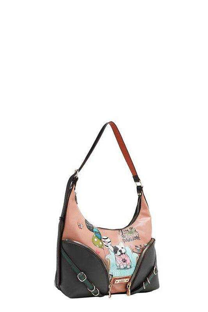 Nicole Lee USA Party King Shoulder Bag with 2 Accessory Pockets Front - Purcell's Clothing Company