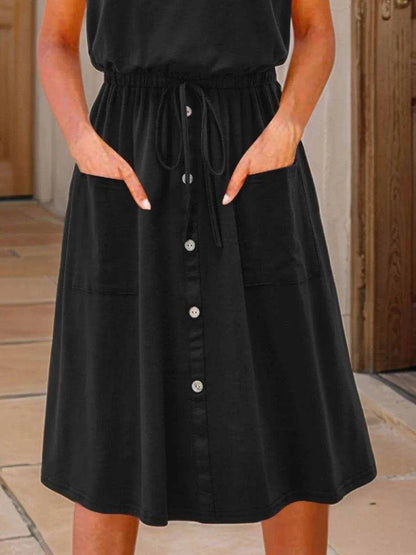 Full Size Round Neck Sleeveless Tank Dress Plus Size - Purcell's Clothing Company