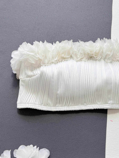 Applique Tie Back Two-Piece Bikini Set - Purcell's Clothing Company