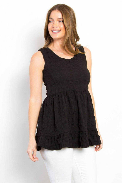 Be Stage Ruffled Sleeveless Babydoll Top - Purcell's Clothing Company