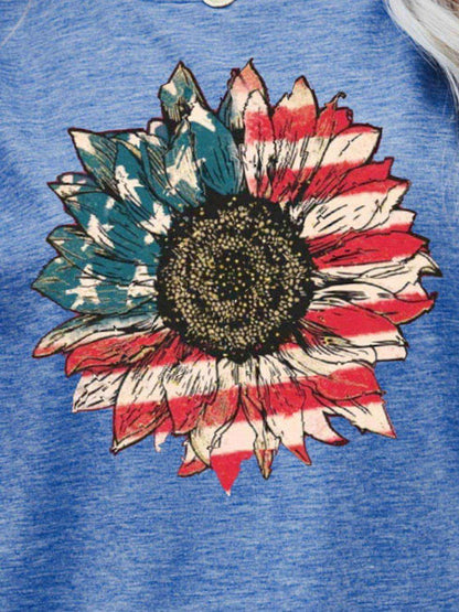 US Flag Flower Graphic Tee - Purcell's Clothing Company