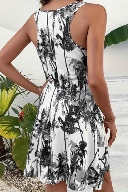 Printed Scoop Neck Wide Strap Mini Dress - Purcell's Clothing Company