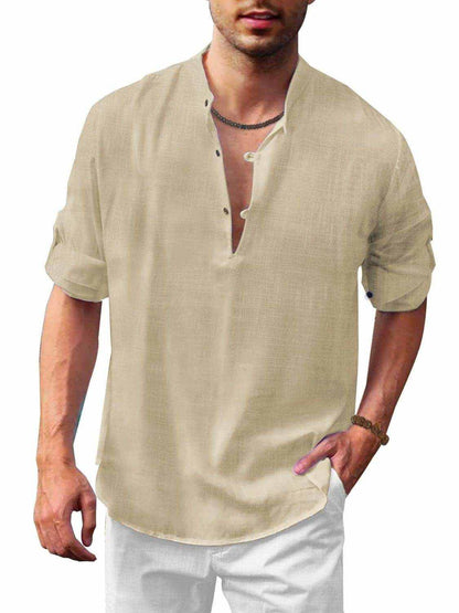 Half Button Long Sleeve Shirt - Purcell's Clothing Company