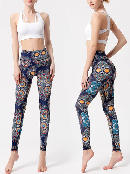 Printed High Waist Active Leggings - Purcell's Clothing Company