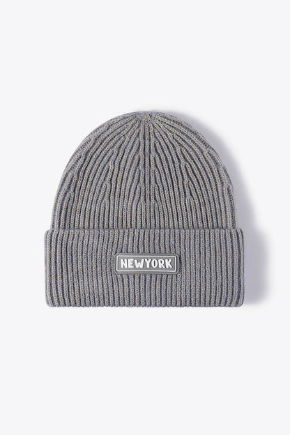 NEWYORK Patch Rib-Knit Cuffed Beanie - Purcell's Clothing Company