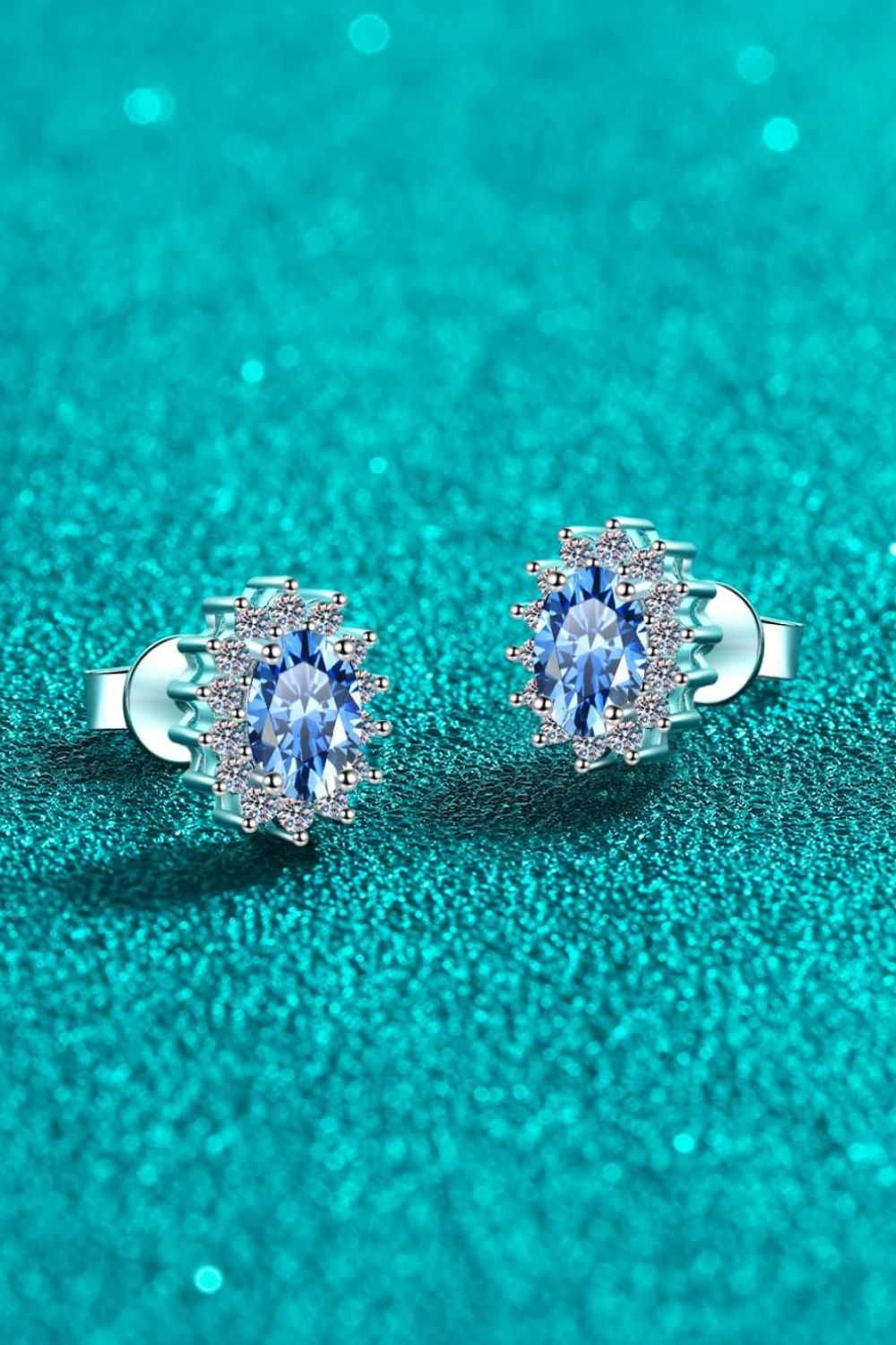 1 Carat Moissanite 925 Sterling Silver Stud Earrings - Purcell's Clothing Company