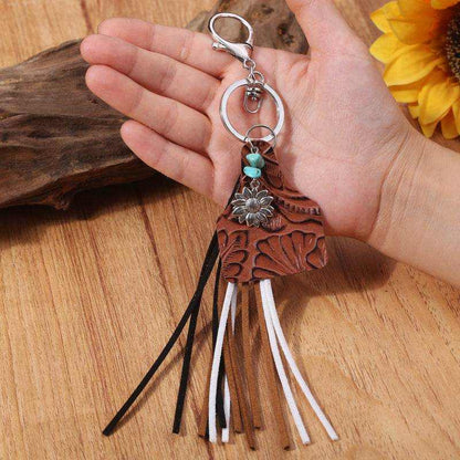Turquoise Fringe Detail Key Chain - Purcell's Clothing Company