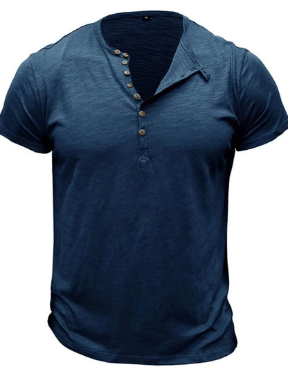 Casual Henley Short Sleeve Button Top - Purcell's Clothing Company