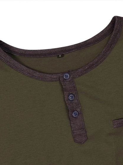 Casual Henley Pocket T-Shirt - Purcell's Clothing Company