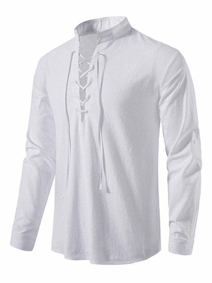Lace Up Long Sleeve Blouse - Purcell's Clothing Company