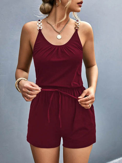 Scoop Neck Romper with Pockets - Purcell's Clothing Company