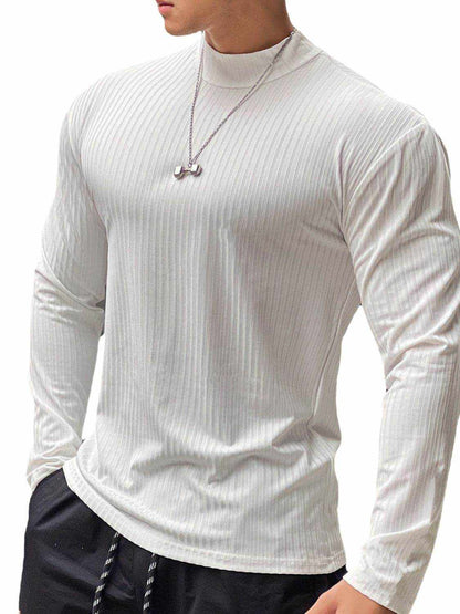 Mock Neck Long Sleeve T-Shirt - Purcell's Clothing Company