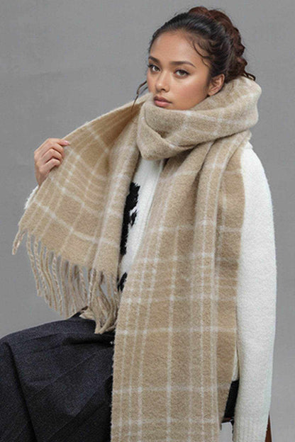 Fringe Plaid Thermal Scarf - Purcell's Clothing Company