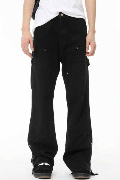 Men's Raw Hem Bootcut Jeans with Zip-Up Sides - Purcell's Clothing Company